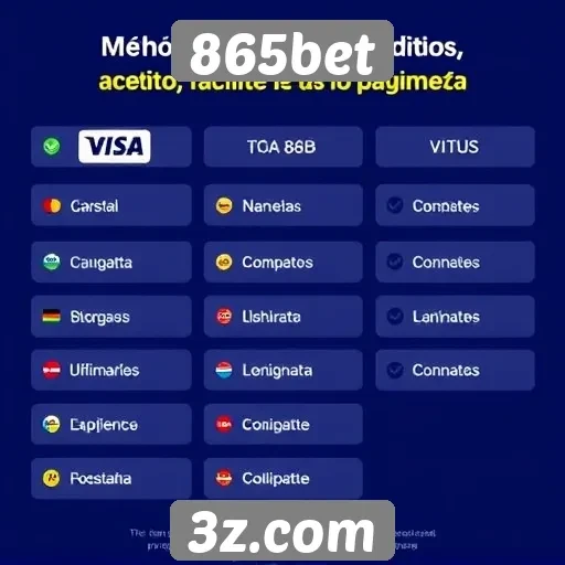 Métodos de pagamento aceitos no 865bet